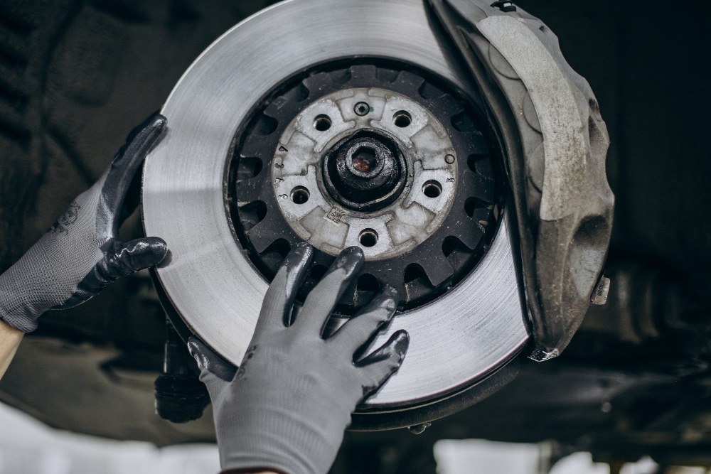 Brake pad and rotor replacement at Tampa Bay Quick Lube auto repair shop in Tampa, FL