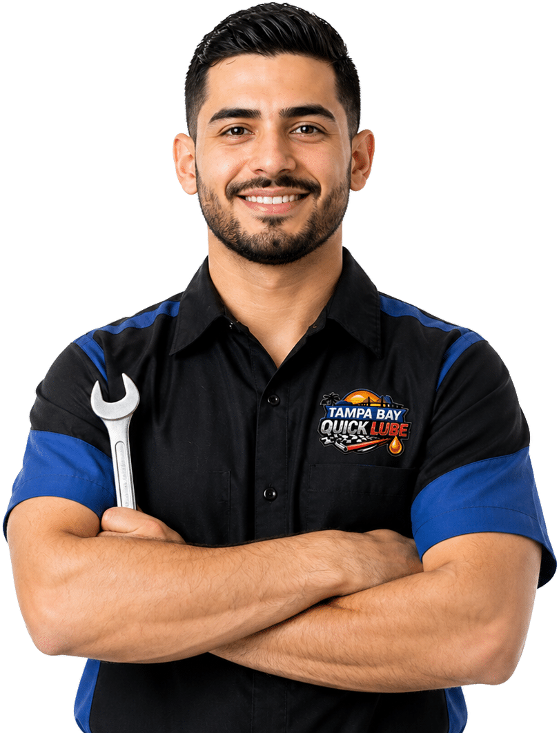 Happy Tampa customer after auto repair service at Tampa Bay Quick Lube