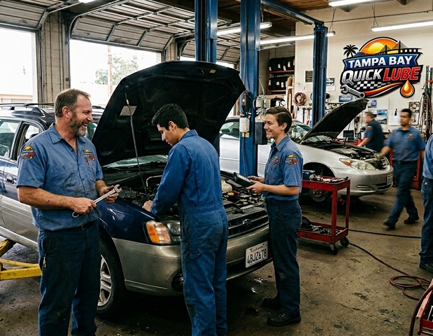 Tampa Bay Quick Lube auto repair shop on N Nebraska Ave serving North Tampa drivers